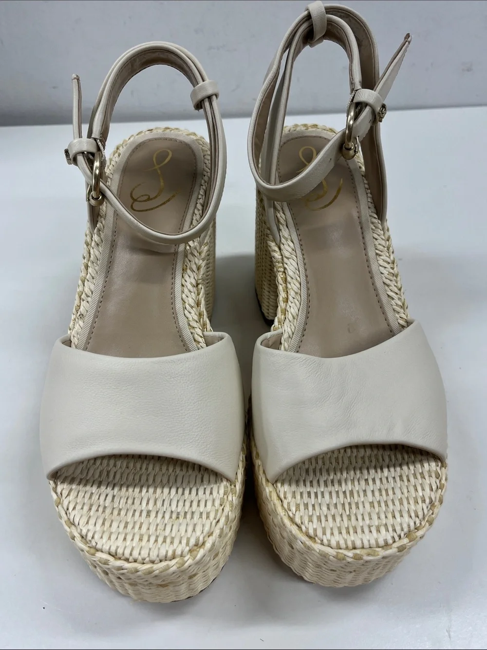 Sam Edelman Immie Cream Platform Sandals Size 7.5